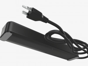 Power strip USA with USB ports black 3D 모델