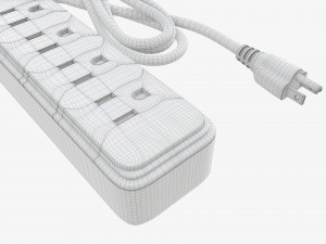 Power strip USA with USB ports black 3D 모델