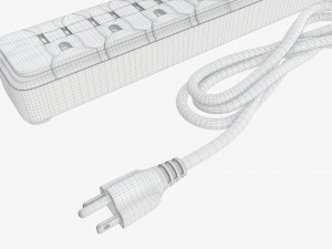 Power strip USA with USB ports black 3D 모델