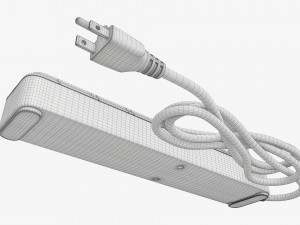 Power strip USA with USB ports black 3D 모델