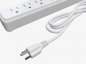 Power strip USA with USB ports white 3D 모델