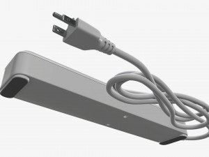 Power strip USA with USB ports white 3D 모델