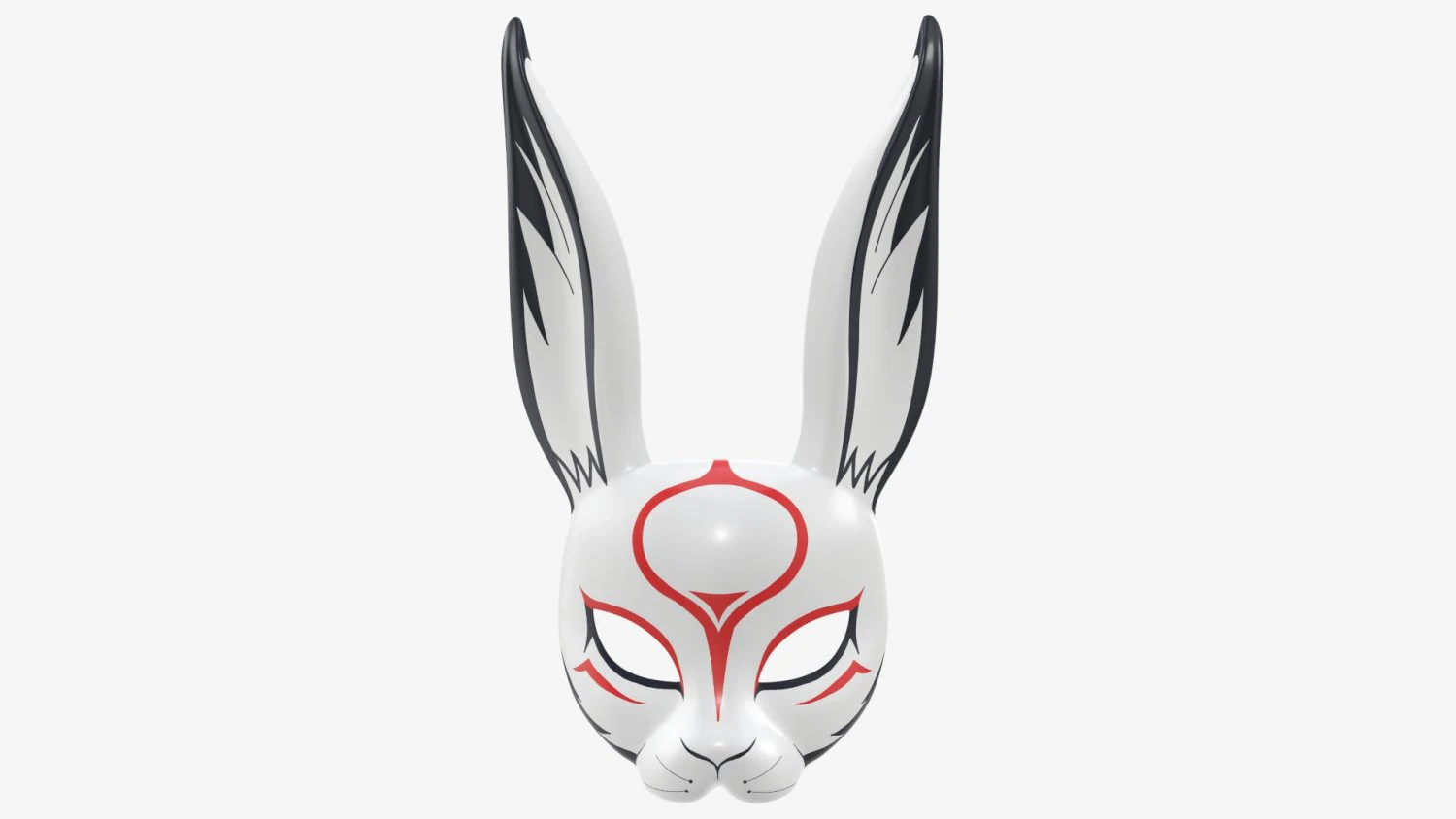 Rabbit festive face mask 3D Model .c4d .max .obj .3ds .fbx .stl .blend