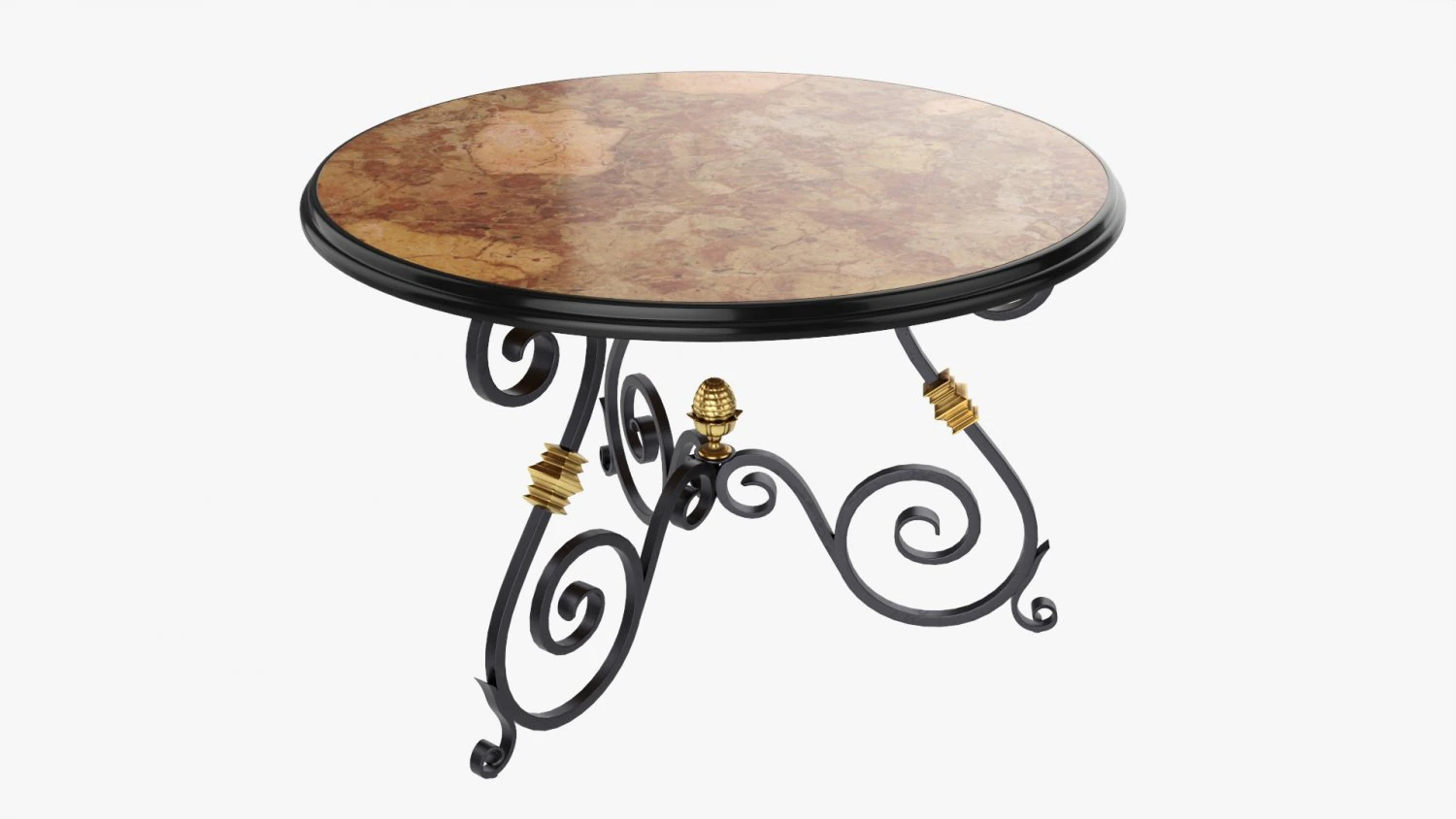 Round wrought iron table 3D Model .c4d .max .obj .3ds .fbx .stl .blend
