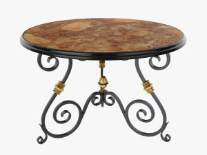Round wrought iron table 3D Model