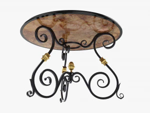 Round wrought iron table 3D Model