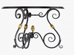 Round wrought iron table 3D Model
