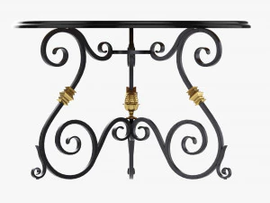 Round wrought iron table 3D Model