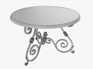 Round wrought iron table 3D Model