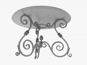 Round wrought iron table 3D Model