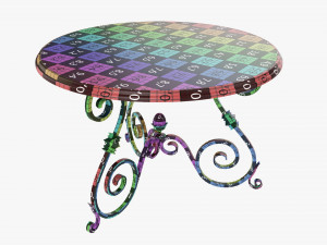 Round wrought iron table 3D मॉडल