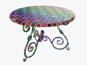Round wrought iron table 3D Model