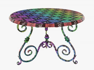 Round wrought iron table 3D Model