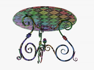 Round wrought iron table 3D Model