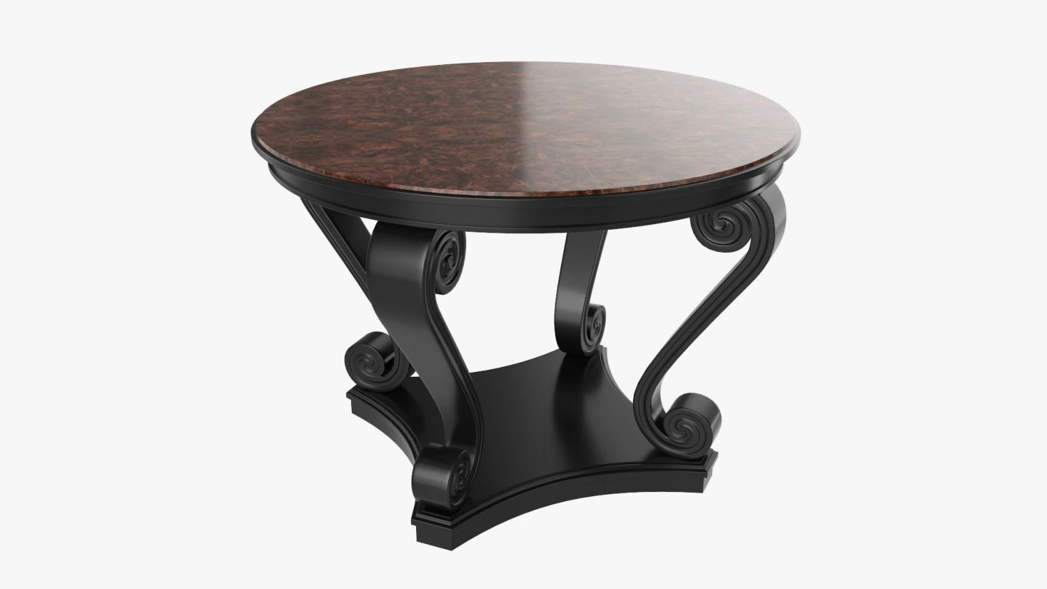 Scroll round hall table 3D Model .c4d .max .obj .3ds .fbx .stl .blend