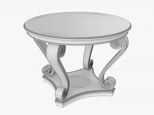 Scroll round hall table 3D Model
