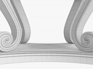 Scroll round hall table 3D Model