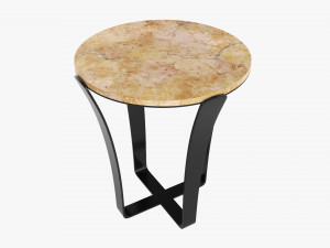 Side table with marble top 3D Model