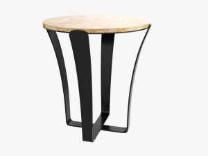 Side table with marble top 3D Model