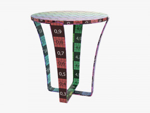Side table with marble top 3D मॉडल