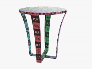 Side table with marble top 3D Model
