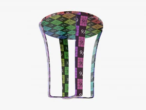Side table with marble top 3D Model