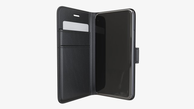 Smartphone in flip wallet case 02 3Dモデル .c4d .max .obj .3ds .fbx .stl .blend 