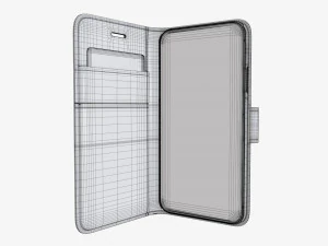 Smartphone in flip wallet case 02 3D Model