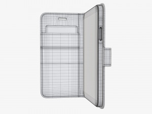 Smartphone in flip wallet case 02 3Dモデル