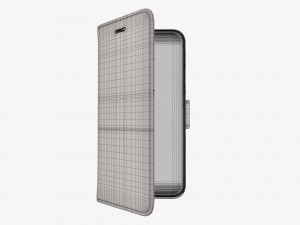 Smartphone in flip wallet case 03 3D-Modell