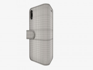 Smartphone in flip wallet case 03 3D-Modell