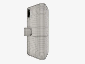 Smartphone in flip wallet case 03 3D Model