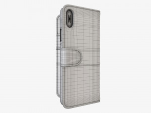 Smartphone in flip wallet case 03 3D-Modell