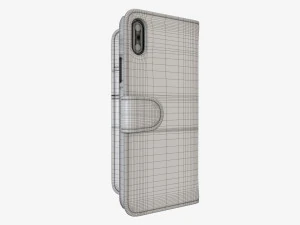Smartphone in flip wallet case 03 3D Model