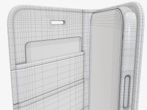 Smartphone in flip wallet case 03 3D-Modell