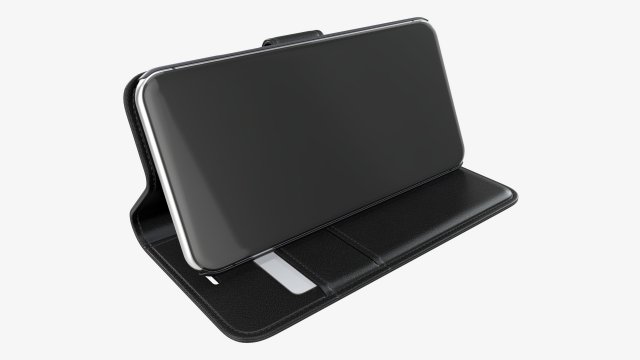 Smartphone in flip wallet case 04 3D Model .c4d .max .obj .3ds .fbx .stl .blend 