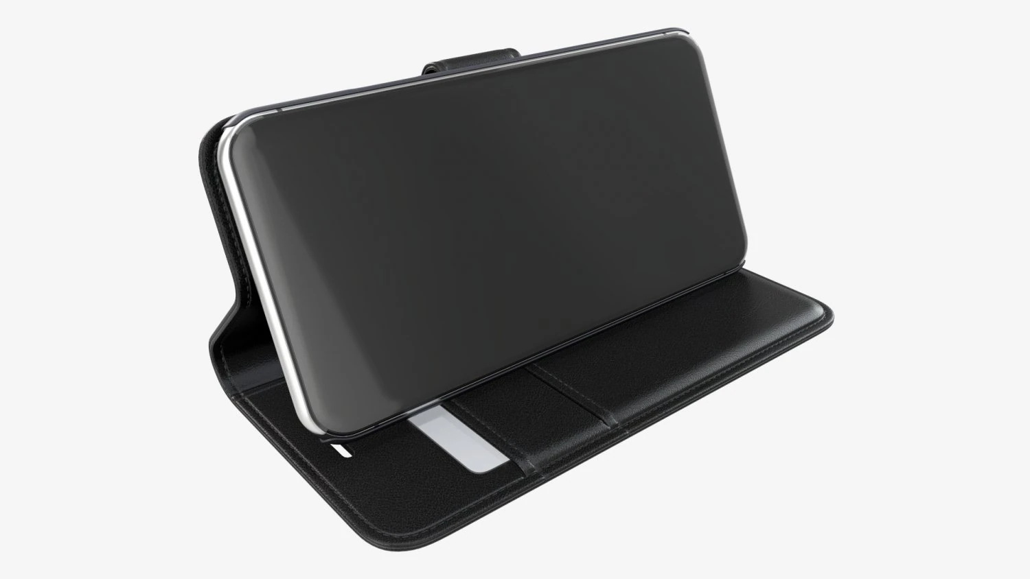 Smartphone in flip wallet case 04 3D Model .c4d .max .obj .3ds .fbx .stl .blend 