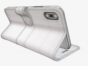 Smartphone in flip wallet case 04 3D Model