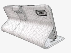 Smartphone in flip wallet case 04 3D Model