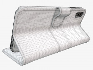 Smartphone in flip wallet case 04 3D Model