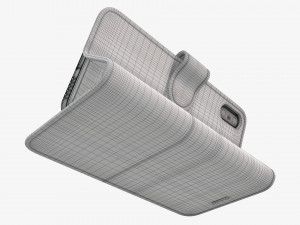 Smartphone in flip wallet case 04 3D Model