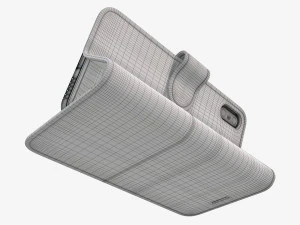 Smartphone in flip wallet case 04 3D Model