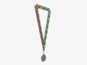 Sports medal mockup 04 3D Model