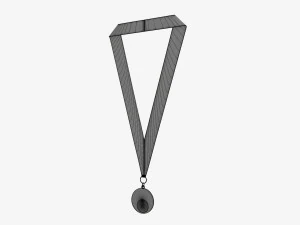 Sports medal mockup 05 3D Model