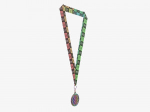 Sports medal mockup 07 3D Model