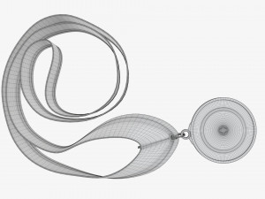 Sports medal mockup 08 3D Model