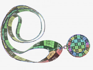 Sports medal mockup 08 3D Model