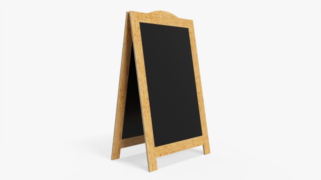 Street chalkboard display mockup 3D Model .c4d .max .obj .3ds .fbx .stl .blend 