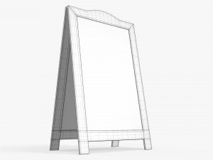 Street chalkboard display mockup 3D Model