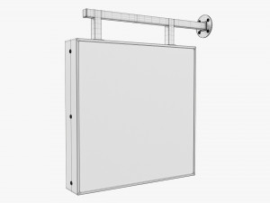 Street store sign mockup 01 3D Model